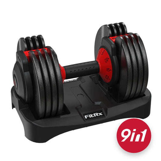 Smartbell, 25Lbs. Quick-Select 9 in 1 Adjustable Dumbbell for Home Gym, 5-25Lbs. Weight in 2.5Lbs Increments