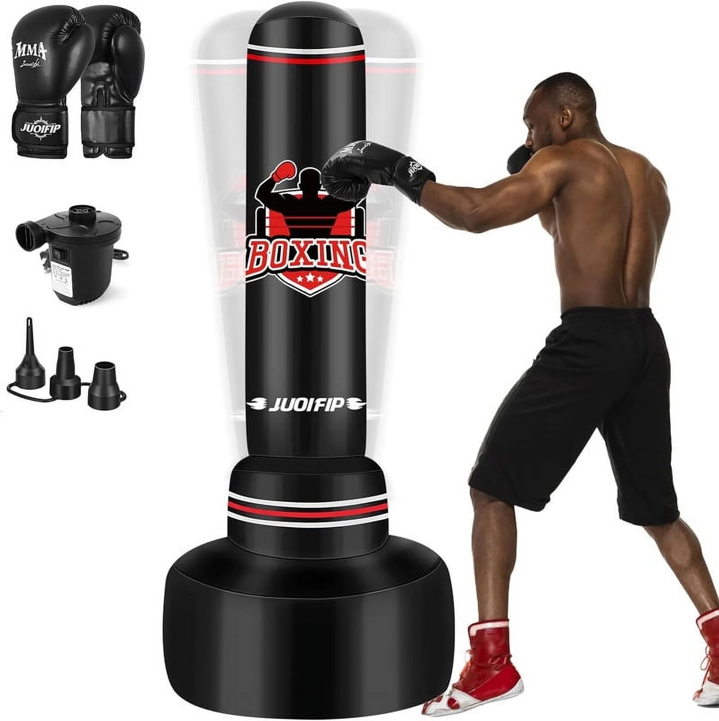 Punching Bag with Stand Adult 70”- Freestanding Heavy Boxing Punching Bag with Boxing Gloves and Electric Air Pump, Women Men Stand Kickboxing Bags for Training MMA Muay Thai Fitness Beginners